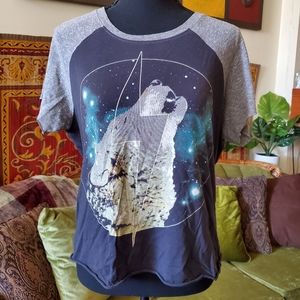 Retro wolf baseball tee!!